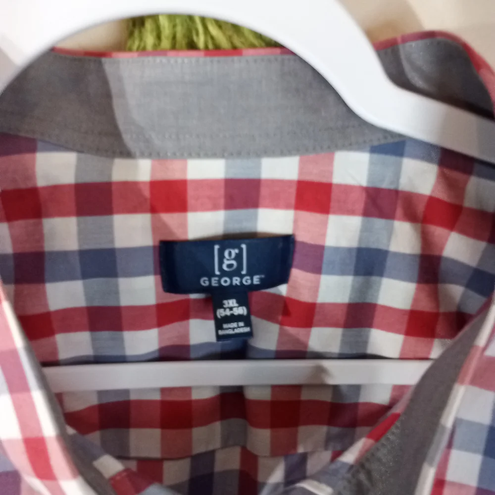 Goerge 🦚 Men's Checkered Shirt - Red, Blue, White